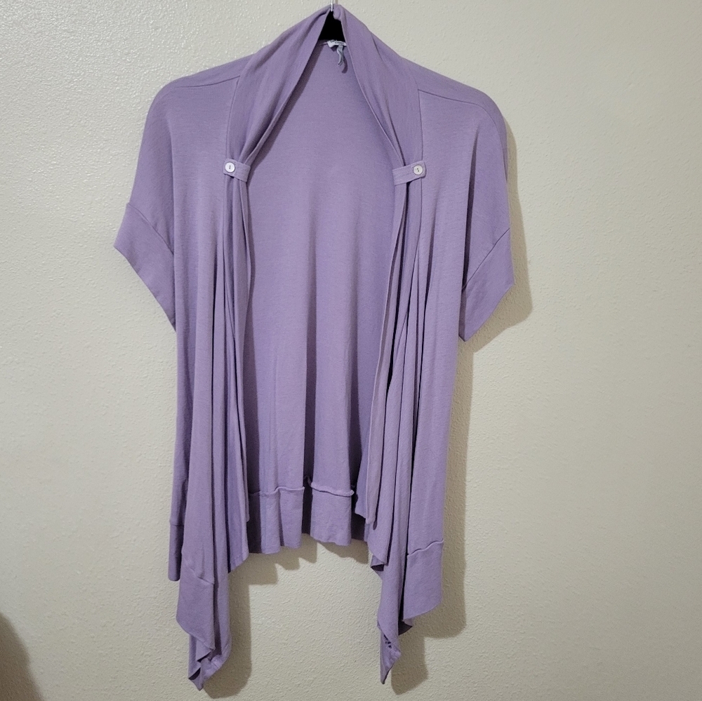 Splendid Short Sleeve Purple Cardigan Women's Size XS Modal